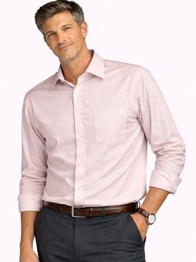 Haggar Premium Men's Light Pink Dress Shirt - Size 17-17.5 / 34-35 - NWT $50